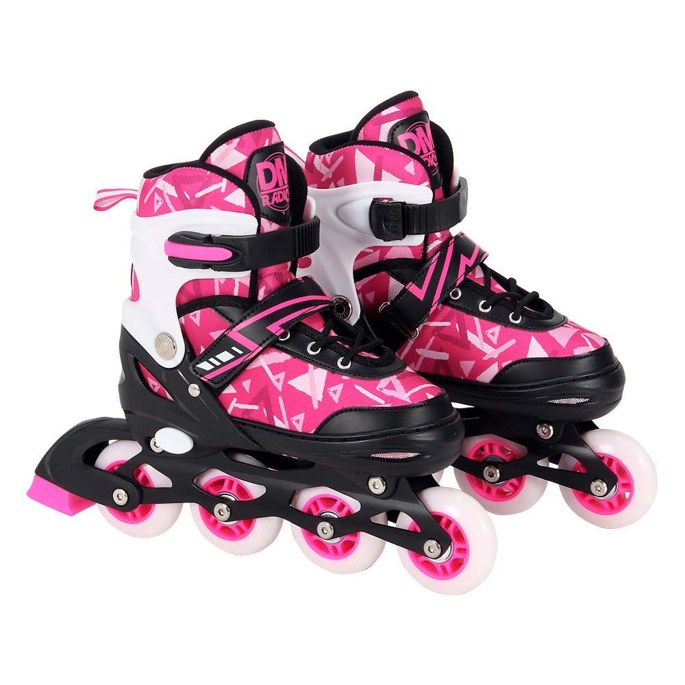 Patins Inline Ajustável Radical Rosa G DM Toys DMR6556