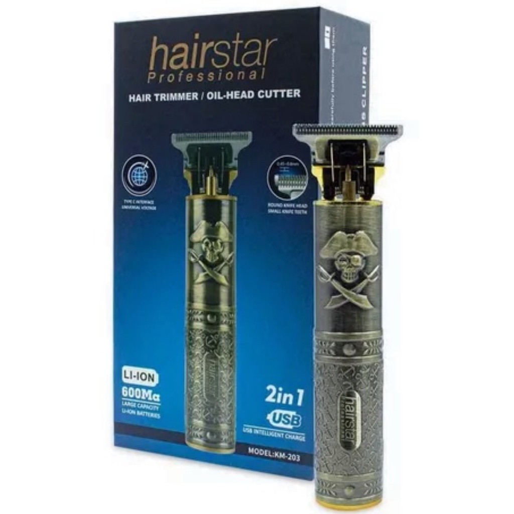 Máquina De Acabamento Profissional Barbeiro Cabeleireiro Hairstar Km-203