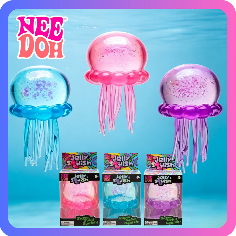 Needoh Fuzz Ball Jellyfish Squishy Soft Stress Relief Toy Bonito Relaxante Squeeze Sensory