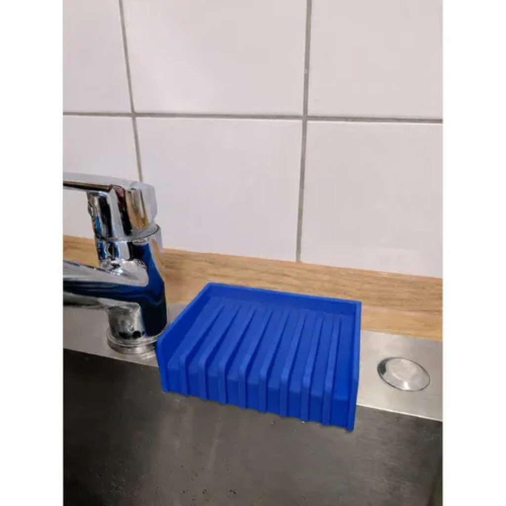 Suporte Em 3D Para Esponja Sabonete Na Cor Azul