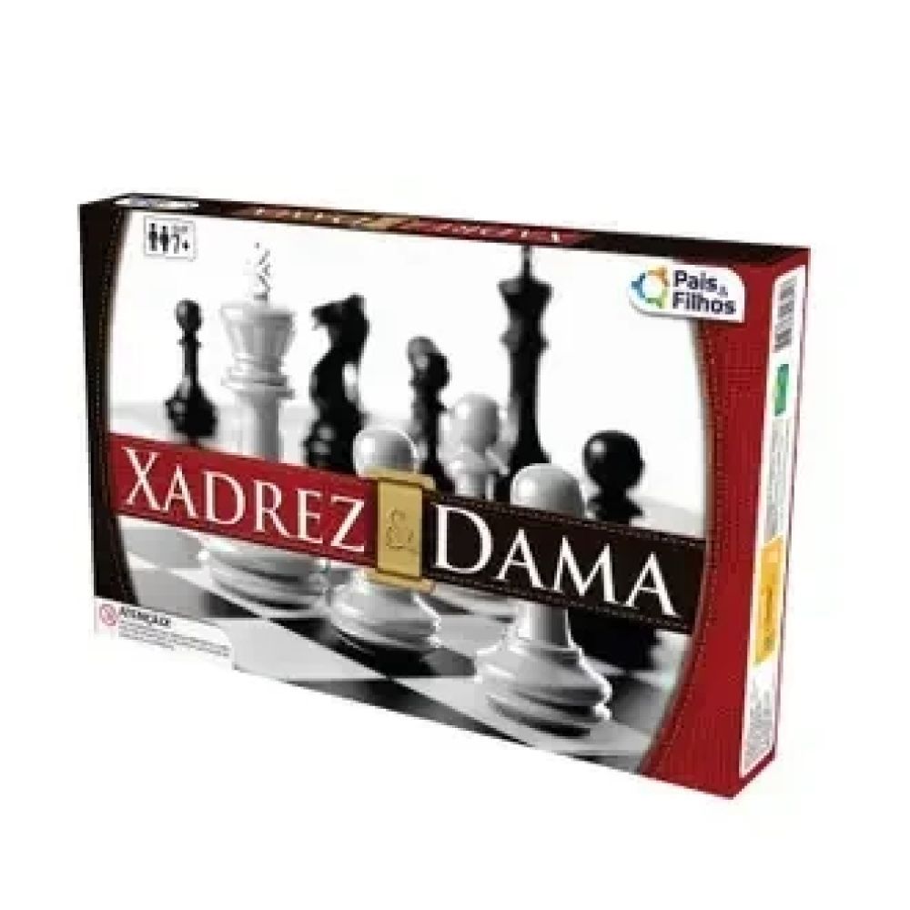 Jogo Xadrez e Dama Clássico - Pais e Filhos 2811