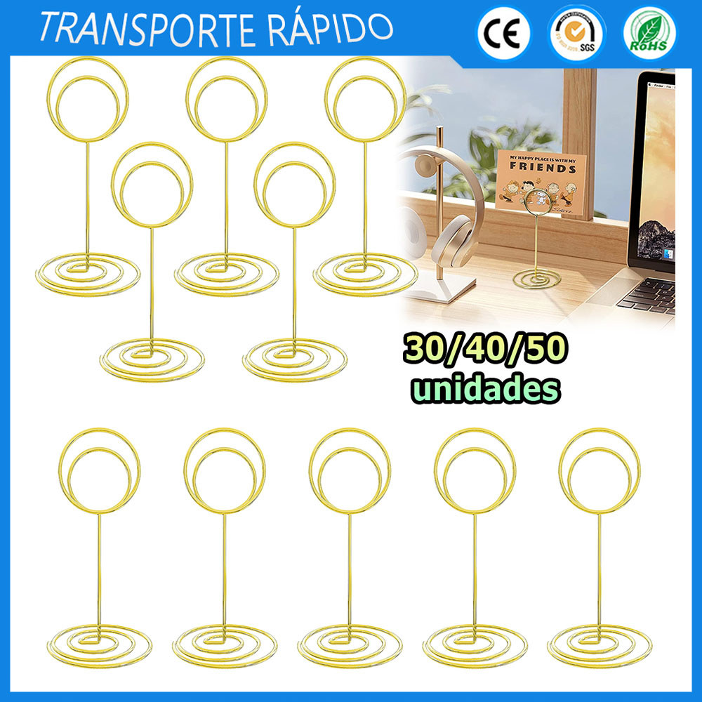Kit 30/40/50 Suporte para números de mesa porta-cartões de lugar porta-retratos de mesa porta-nomes e porta-cardápios