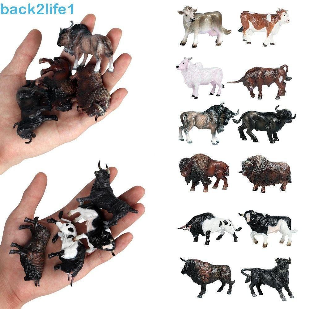 Estatueta De Gado BACK2LIFE1 , Modelo Educacional Realista De Vaca Leite , Figura De Ação Simulada De Animais De Fazenda
