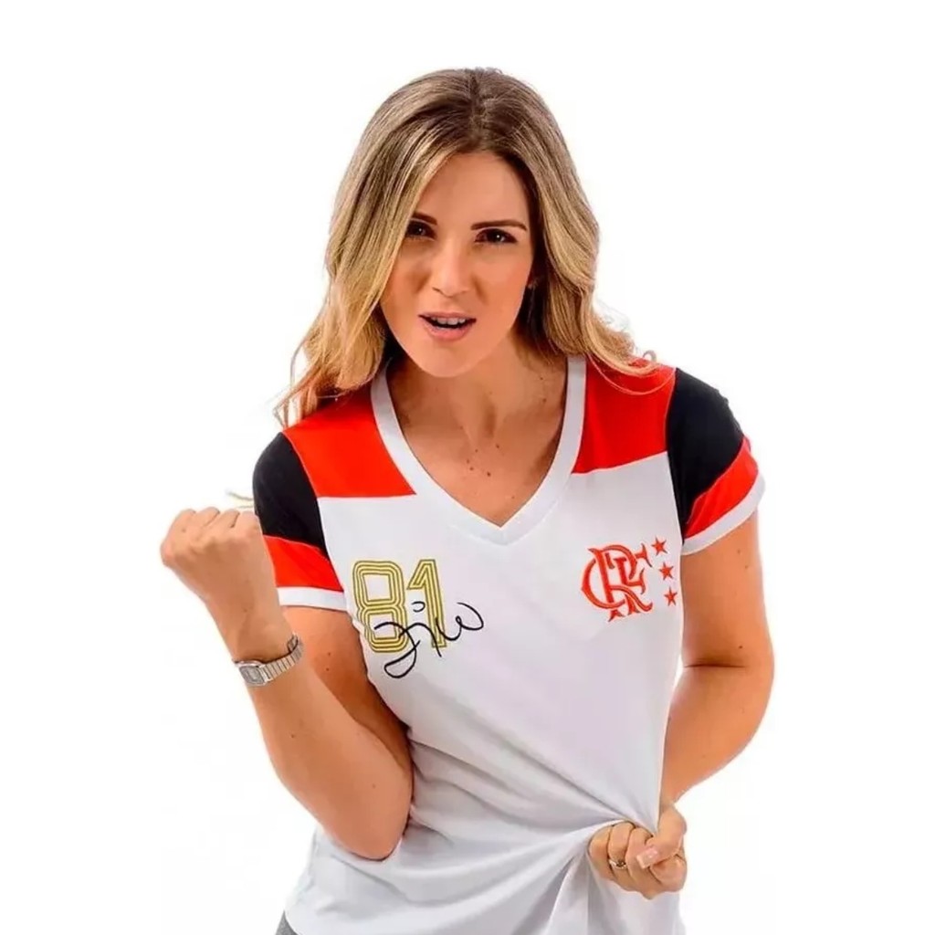 Camisa Flamengo Feminina Babylook  Zico Retrô Oficial
