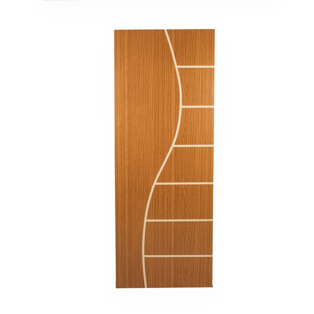 Folha de Porta Madeira Decorada 210x80cm Espessura 3,5cm Cantareira MGM Marrom/Mogno Mogno