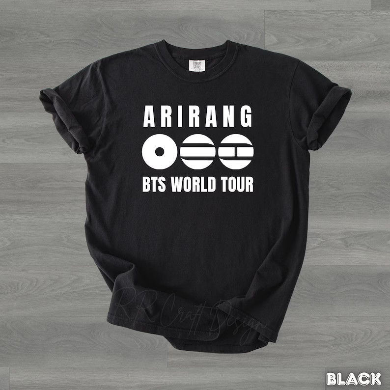 Camiseta Masculina Feminina Oversized Estampa Arirang BTS World Tour T‑shirt Streetwear Kpop Moda Fã