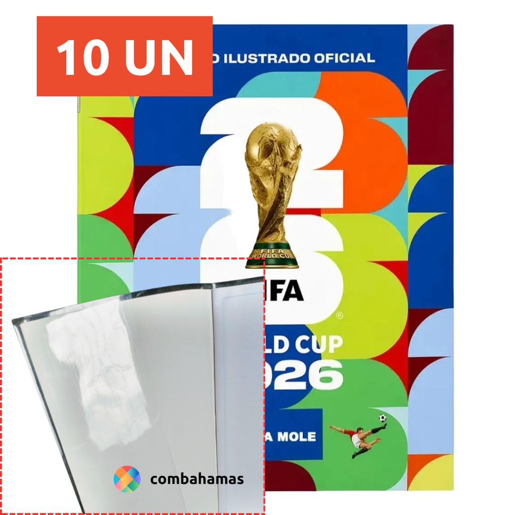 KIT 10 UN CAPA PLÁSTICA PARA ÁLBUM DE FIGURINHAS PANINI, COPA 2026