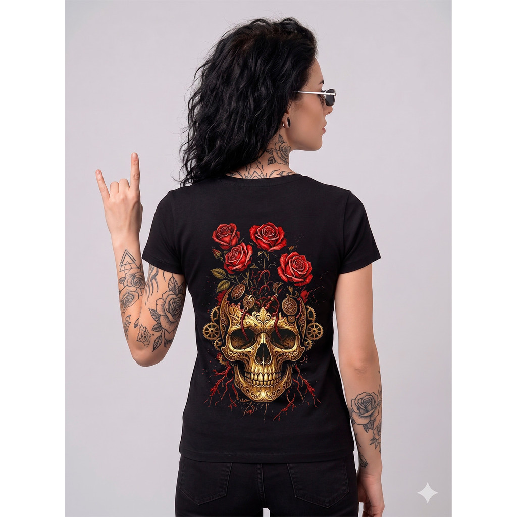Camiseta Feminina Roses Unissex 100% Algodão Estampa Floral Premium Confortável Estilosa Alta Qualidade Envio Rápido!!!