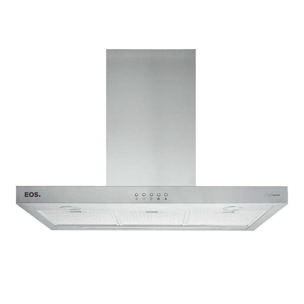 Coifa e Depurador de Ilha EOS 90cm Chef Gourmet em Inox Tipo T ECO90IT 110V