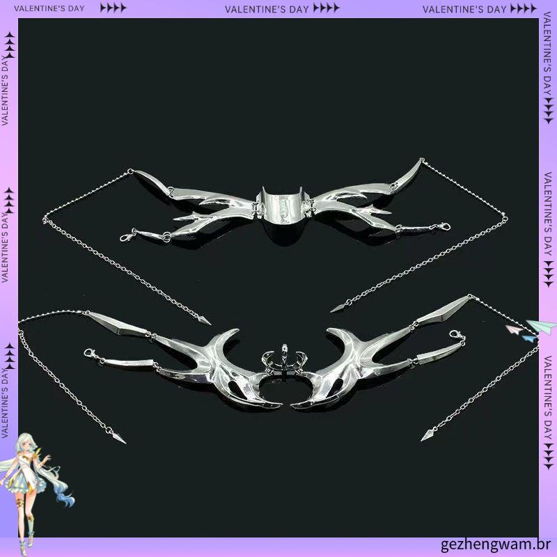 Zona Moda Gótica Cyber Punk Irregular Prata Cor Oca Mulheres Homens Festa Individuação Individual