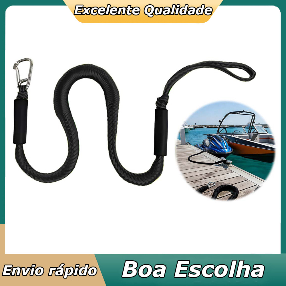 Preto Linha de doca elástica linha de doca de jet ski linhas de ancoragem elástica para jet ski barcos corda de choque