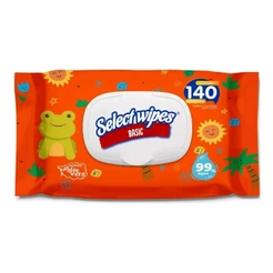 TOALHAS UMEDECIDAS SELECTWIPES BASIC LARANJA 140 COM TAMPA