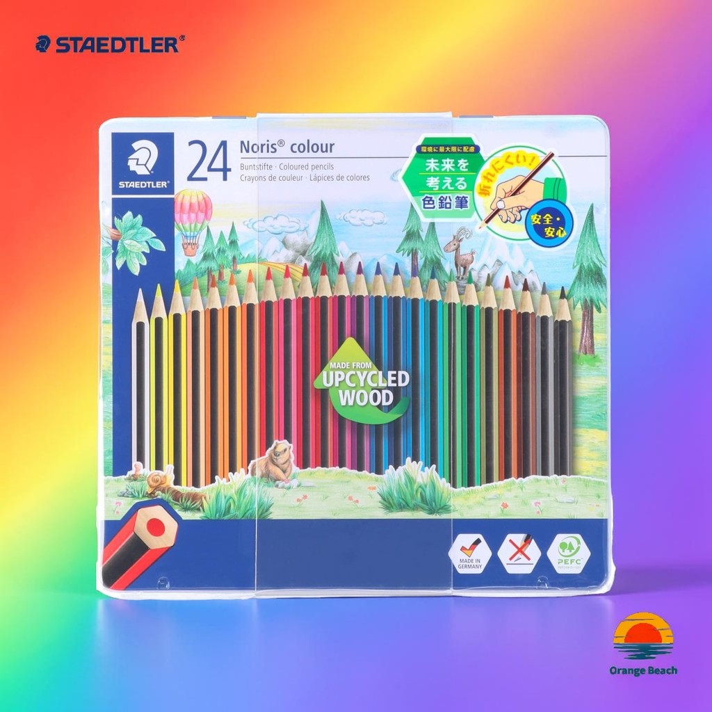 STAEDTLER Noris Colour 185 Lapis de Cor Oleoso/Lata Metal/WOPEX/12-36 Cores/TUV/Alemanha