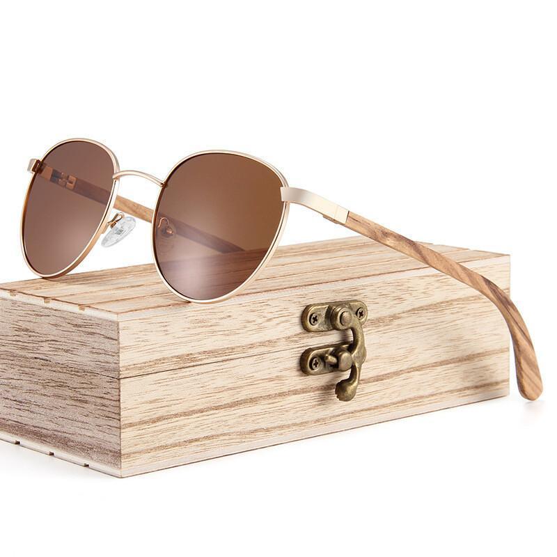 Óculos de Sol Femininos e Masculinos 2026, Óculos de Sol de Madeira, Óculos Polarizados de Bambu, Óculos Retro para Cond