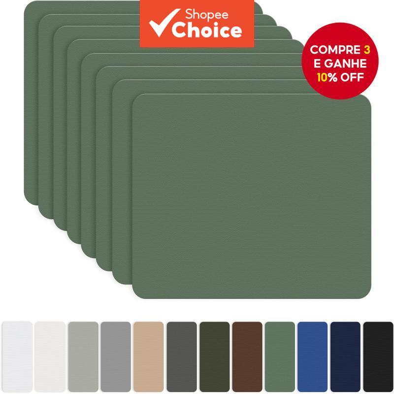 Oito peças de reparo adesivas de nylon, 12 x 9 cm, reparo leve e impermeável para jaquetas, roupas, tendas e mochilas.