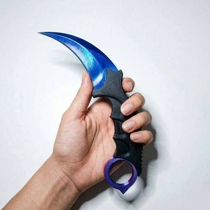 Faca Curvada Modelo Karambit de Treino Personalizado Réplica CSGO/Valorant Réplica Decorativa Gamer