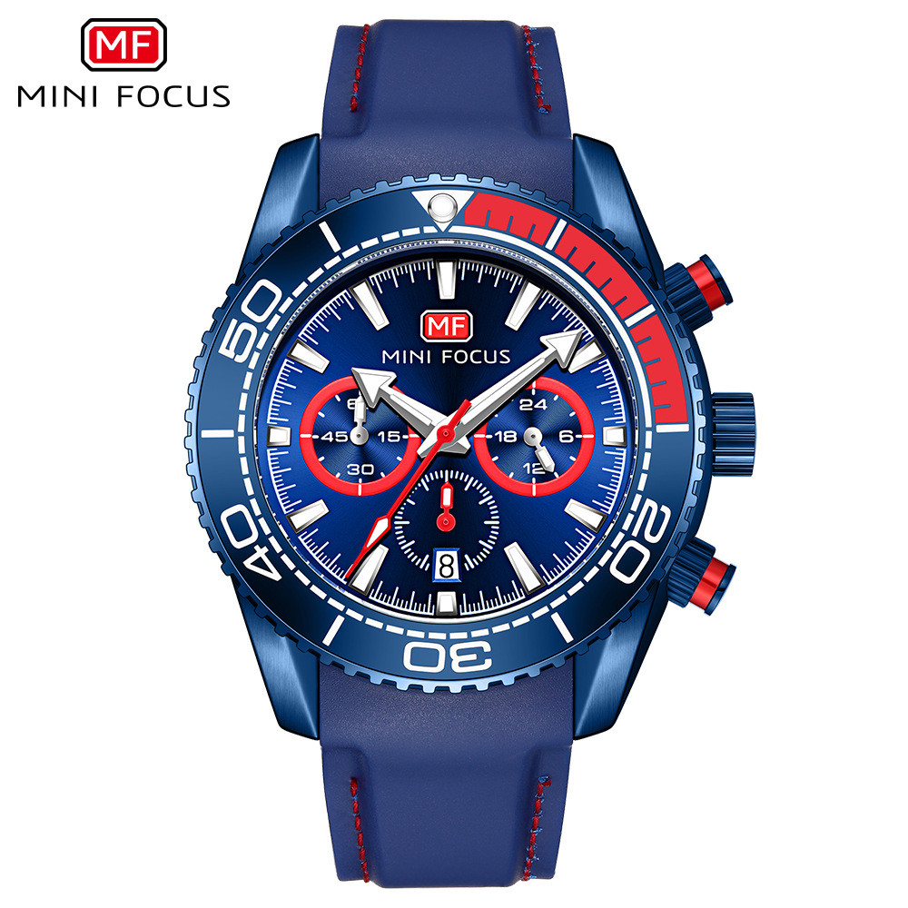 MINI FOCUS Moda Esportes À Prova D 'Água Multifuncional Calendário Luminoso Masculino Relógio De Quartzo 0426G