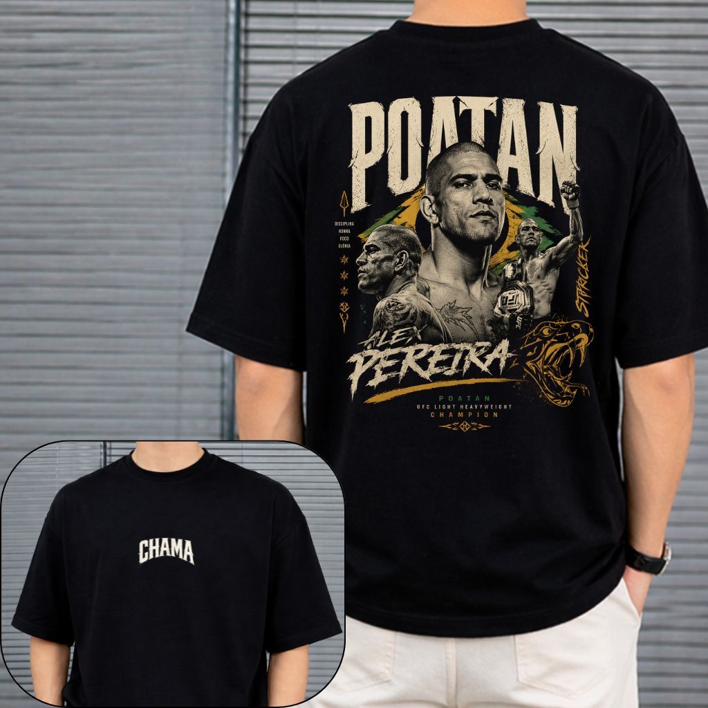 Camiseta Oversized Alex Pereira Poatan UFC Lutador MMA Streetwear Premium Algodao Unissex