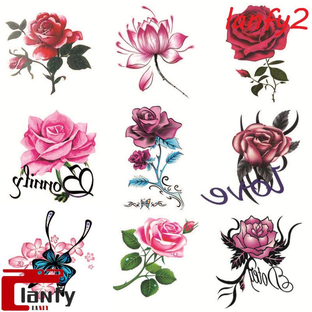 LANFY 5/10/20/30/50 Peças Adesivos De Tatuagem Temporária , Coloridos De Borboleta À Prova D'água , Textura 3D