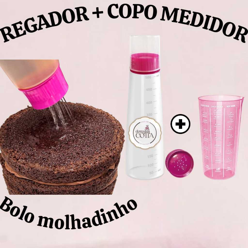 Regador Bisnaga=Umedecer massas Bolo 500ml + Copo Medidor 570ml