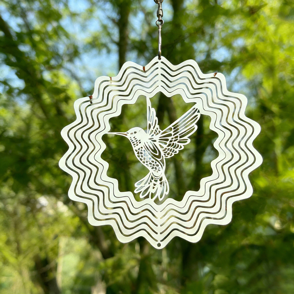 Carrilhão de vento de Metal, aço inoxidável, pequeno carrilhão de vento para casa, ornamento, beija-flor, decoração de f