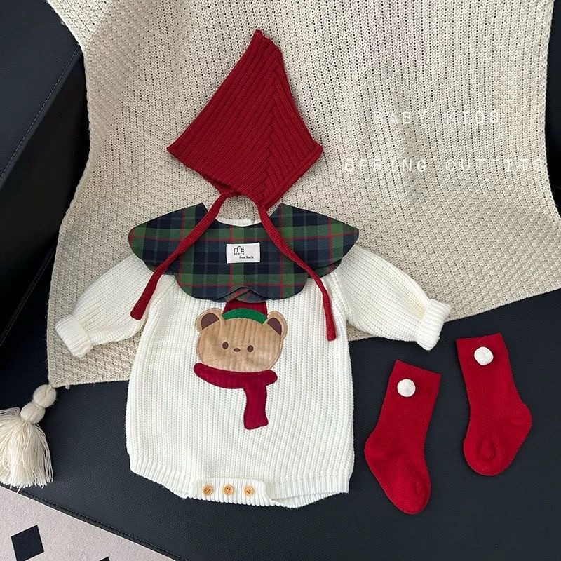 Roupas infantis de outono e inverno para bebês, roupas de outono para bebês, roupas de bebê Super fofas de Natal, pulôve