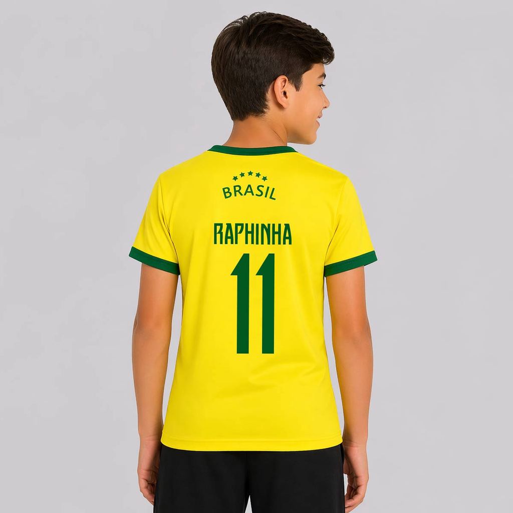 Camisa Brasil Canarinho Juvenil 11 Raphinha