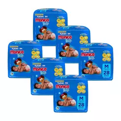 Kit 6 Fraldas Turma da Mônica Baby Jumbo M com 28un cada