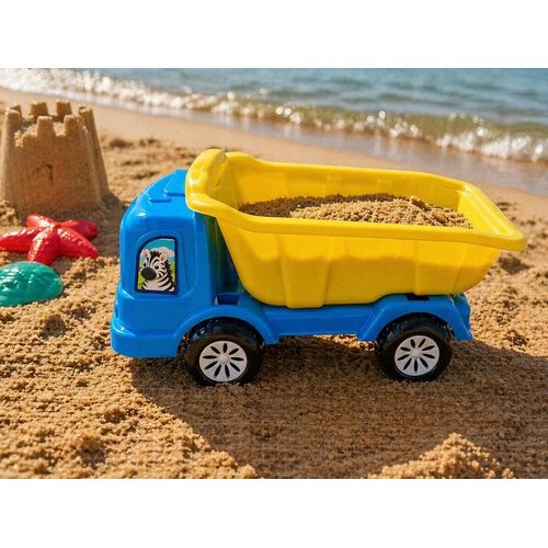 Caminhão Caçamba Infantil Com Balde E Forminhas Kit Praia 7 Peças Brinquedo Menino Menina Kit Praia Infantil Completo