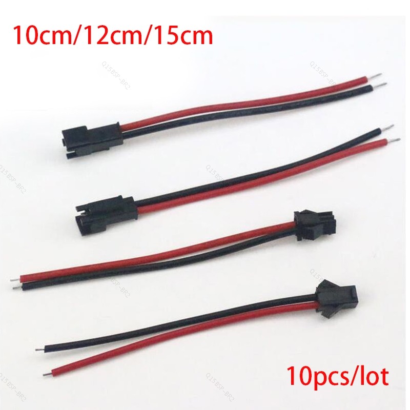 10 Peças/5 Pares 10cm 15cm JST SM 2 Pinos Plug Macho Para Fêmea Fio Conector Cabo Trança Tiras De LED Luzes 12cm BR15B2