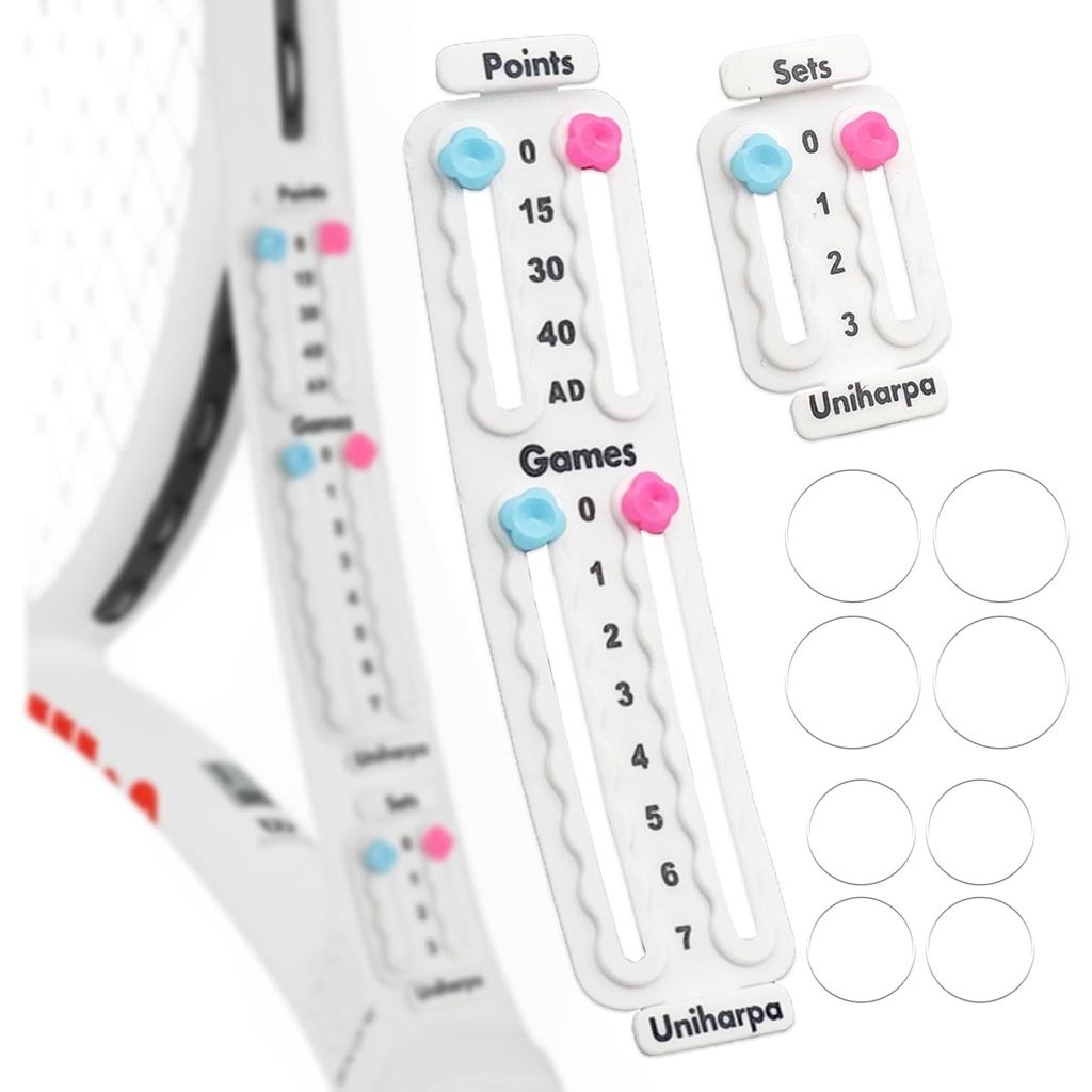 Contador de Pontos Uniharpa para Tênis, Raquete de Padel, Raquete de Tênis, Raquete de Pickleball, Pequeno Marcador de P