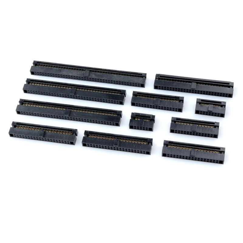 10 Pçs/Lote 1.27mm Passo IDC 6P 8 10 12 14 16 20 24 26 30 34 40 50 Pinos FC Fêmea Cabeçalho Soquete Cabo Conector