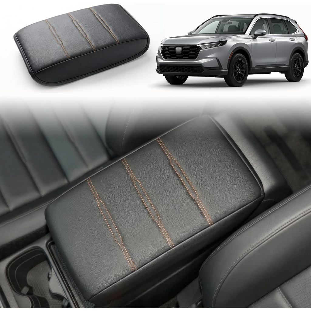 Capa de Couro para Apoio de Braço do Console Central Compatível com Honda CRV 2023-2025 2026, Protetor de Tampa do Apoio