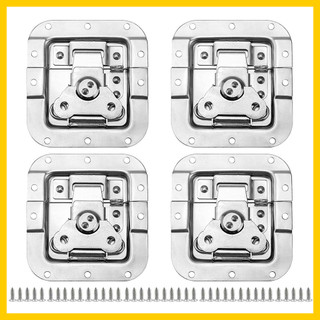 Kit de 4 peças de fivelas borboleta para caixinhas com furos para cadeado, com sistema de travamento