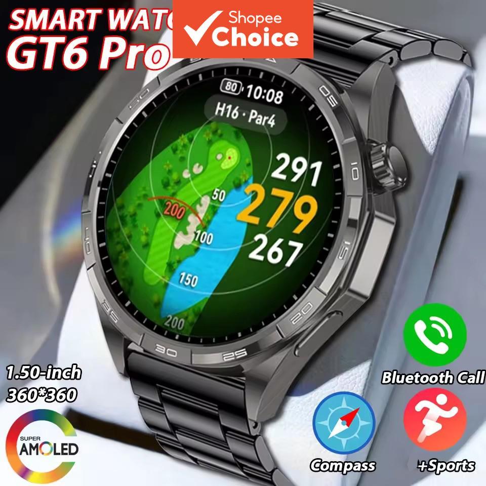 Para Huawei Smartwatch Série Genuína 6 Pro GPS Relógio Inteligente Masculino 360 * 360 Tela AMOLED Freqüência Cardíaca C