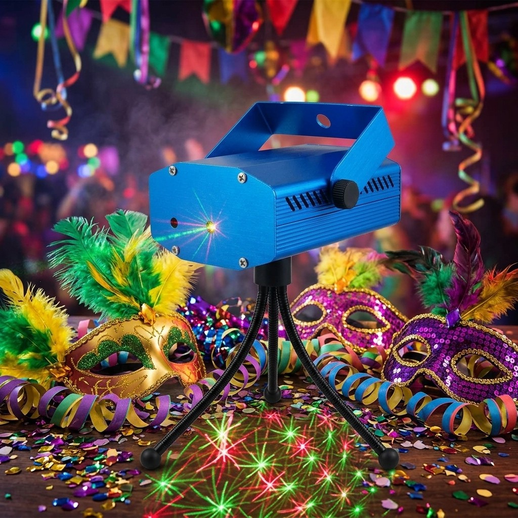 Refletor Laser Raio Holográfico Para Dj Festa Show Balada Com Tripé E Sensor Som