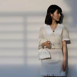 Feminino novo estilo elegante All-Match camisa de manga curta + terno de saia
