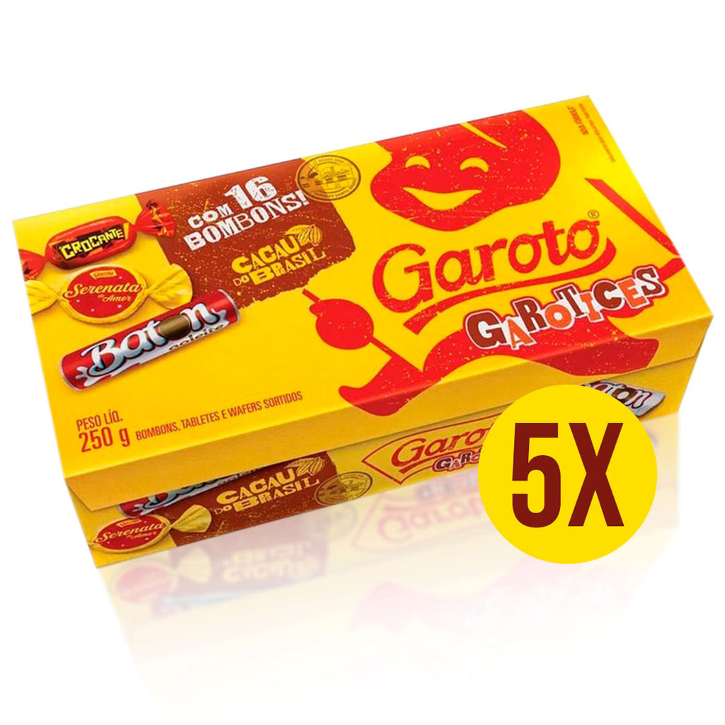 Kit com 5 Caixas de Bombom Sortido 220g - Garoto