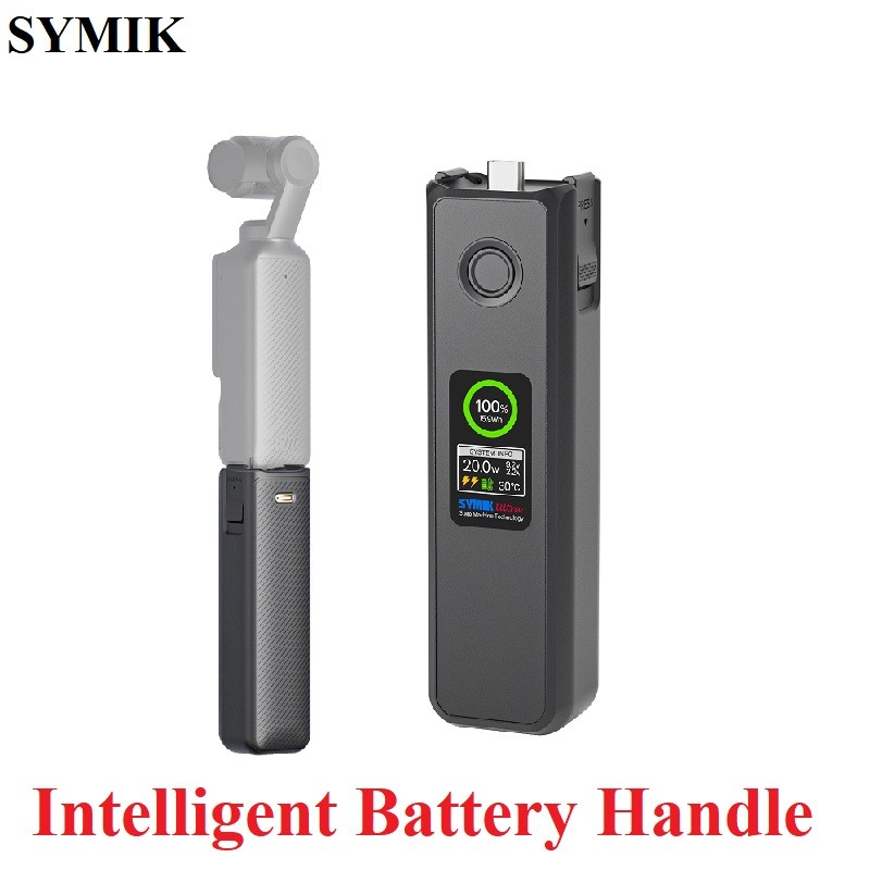 Alça De Bateria Inteligente SYMIK Para DJI OSMO POCKET 4/3 Carregamento Rápido Tela Lcd De Alta Definição De 1.47 Polega