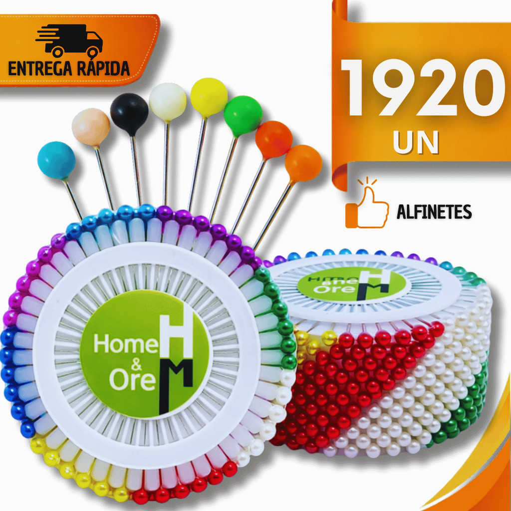 Jogo Alfinetes Inox Coloridos Perfeito Para Costura Artesanato Escola Multiuso Utilidades