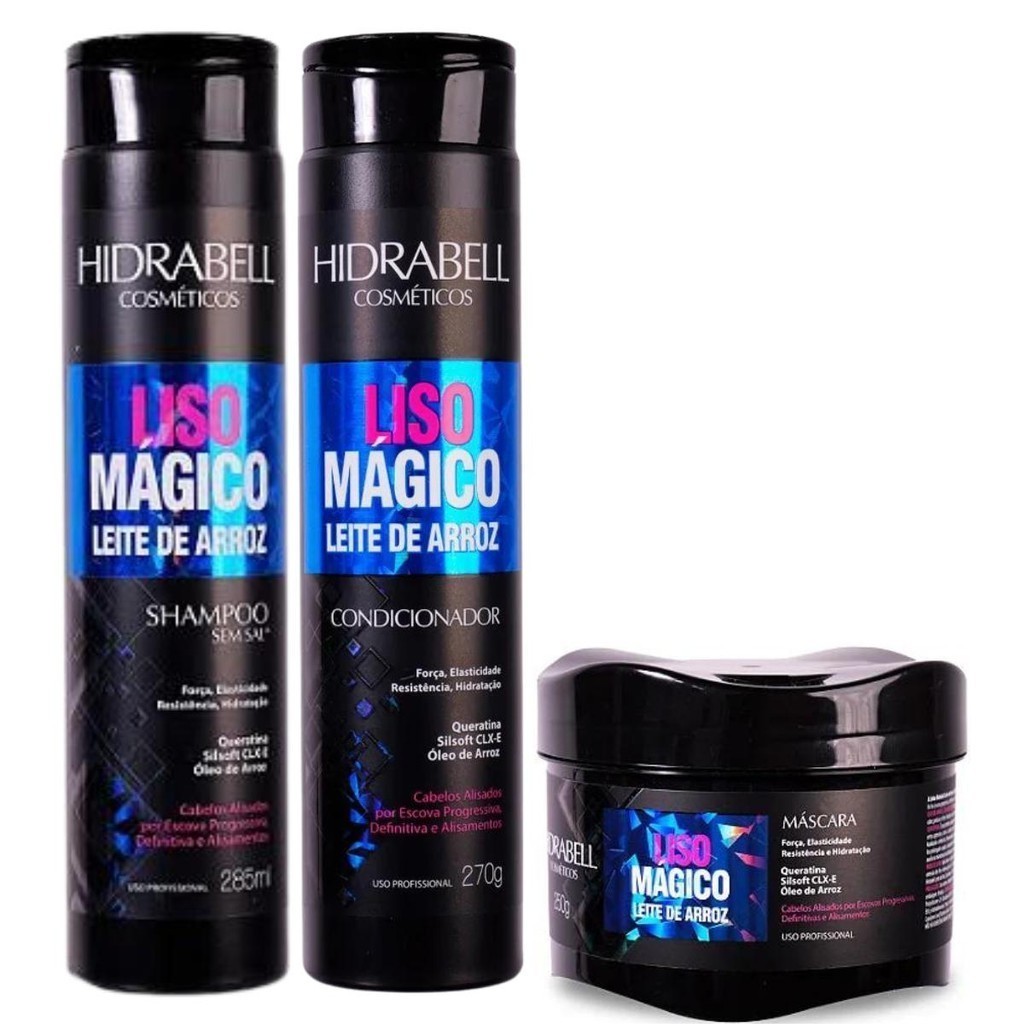Kit Hidrabel Liso Mágico - Shampoo + Condicionador + Mascara