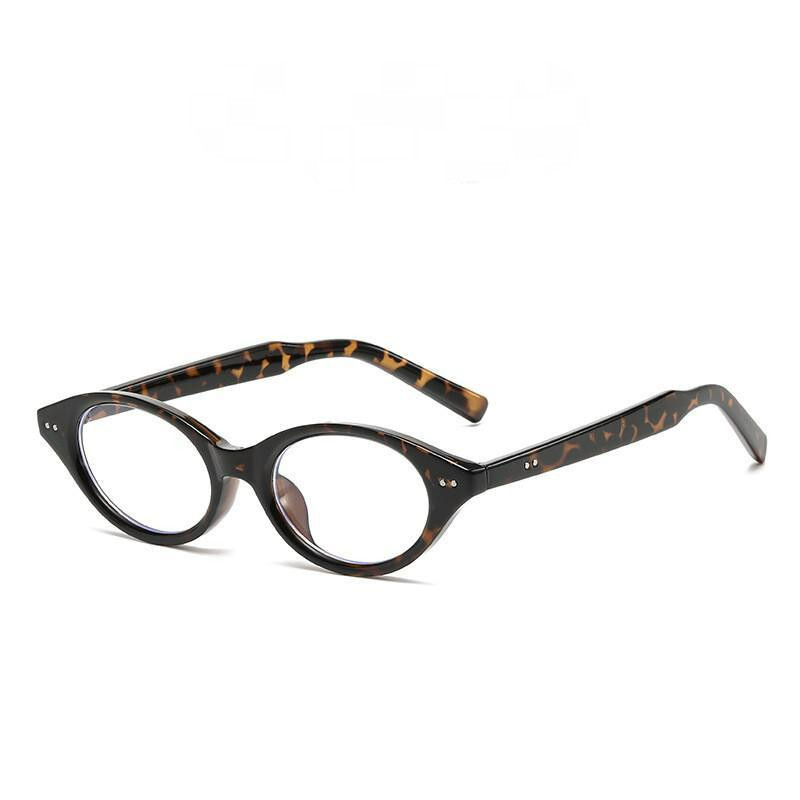 Nova Moda Óculos Quadro Feminino Simples Óptico Anti Luz Azul Elípticos Retro