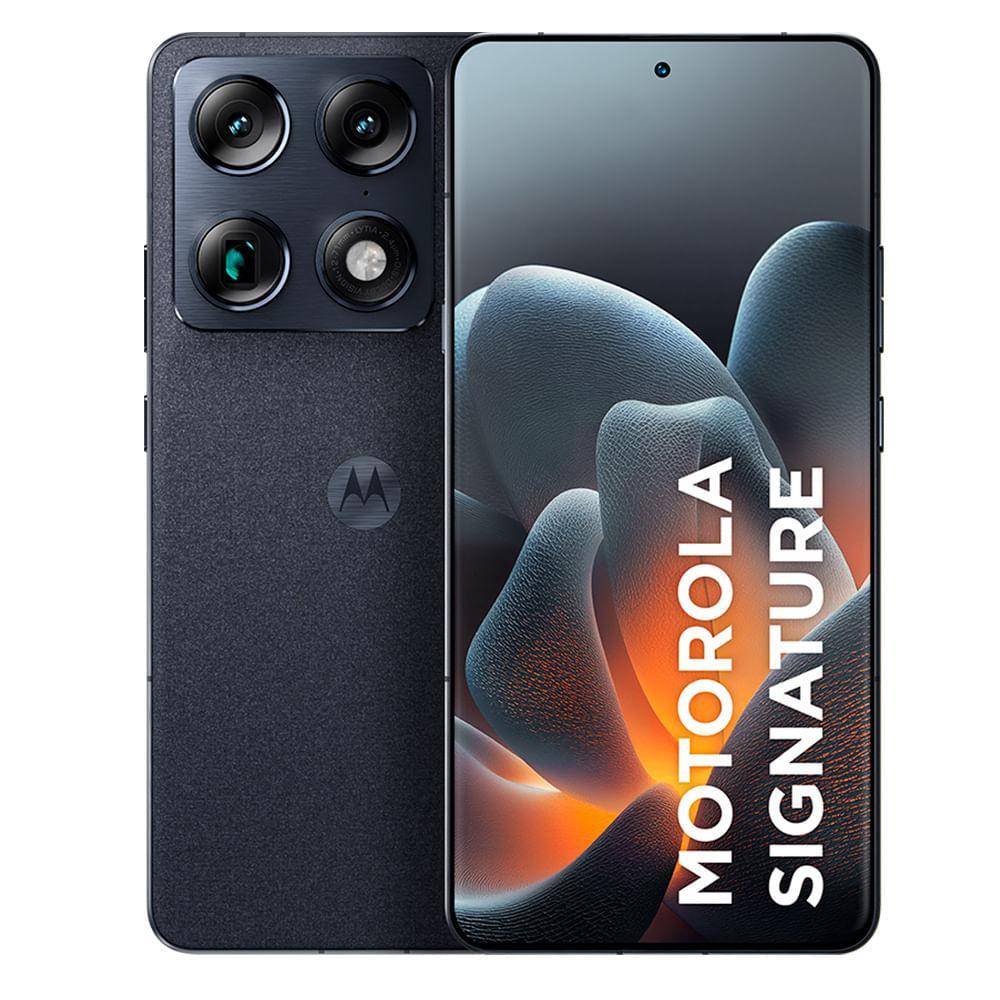 Smartphone Motorola Signature 5G Preto, 512GB, 12GB RAM, 3 Câmeras 50MP Sony Lytia e Zoom 100