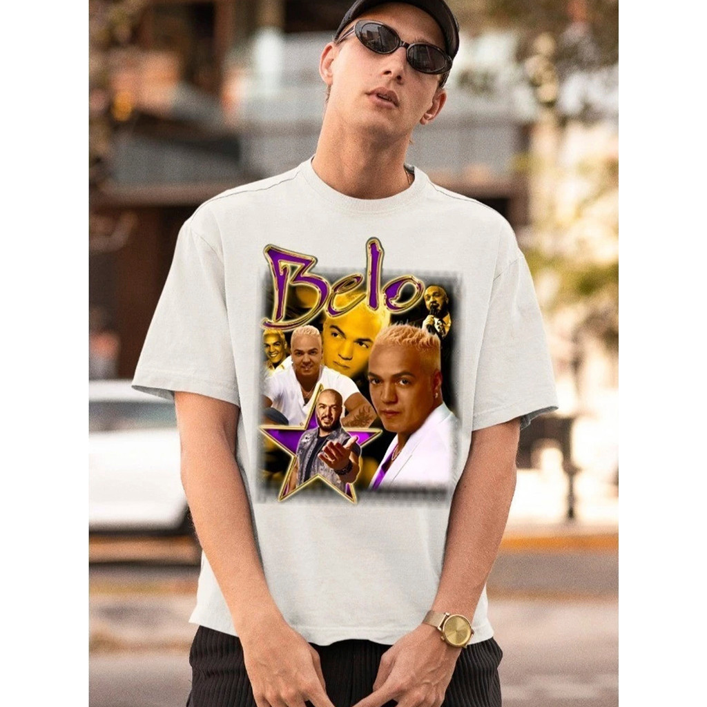 Camiseta Vintage Estampada Belo Cantor Retrô Streetwear Oversized Moda Unissex 100% Algodão