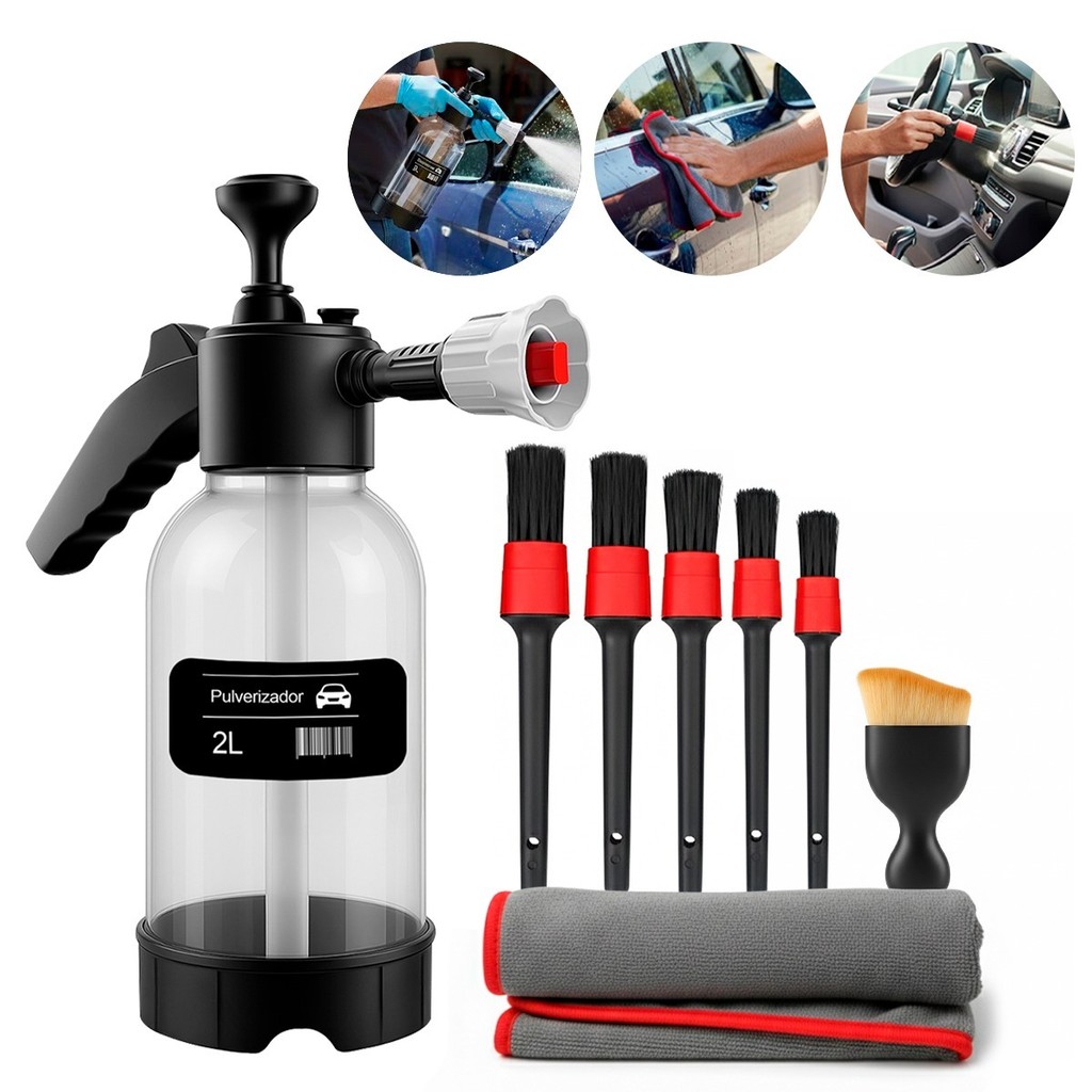 Kit Pulverizador Profissional Snow Foam 2l Pulverizador Híbrido 3 Em 1 Pressão 2 Litros
