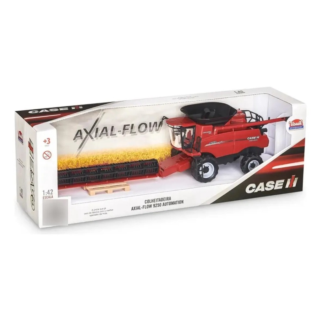 Brinquedo Colheitadeira Miniatura Trator Case Axial Flow Cor Vermelho