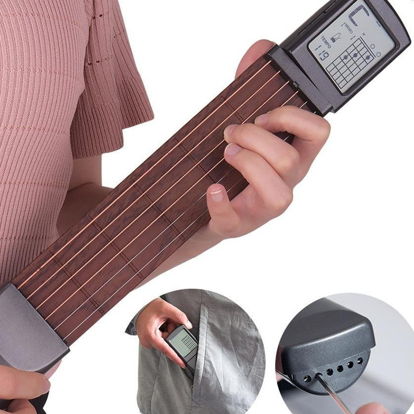 Solo Anreco 6 Cordas Bolso Chord Trainer Para Guitarra Ferramenta Gadget Prática Folk 6 Trants