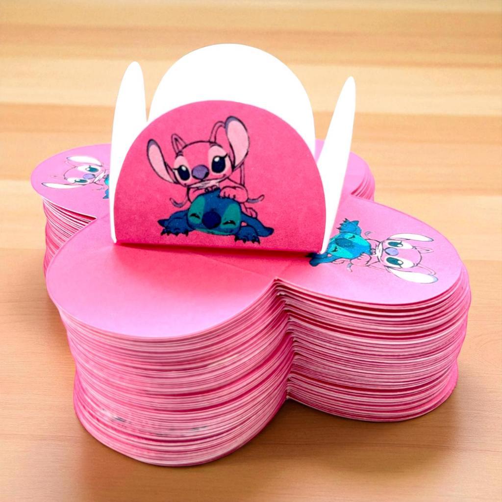 100 Forminhas Brigadeiro Docinho 4 Pétalas Stitch e Angel Para Festas Aniversários Eventos Doces Confeitaria Beijinho