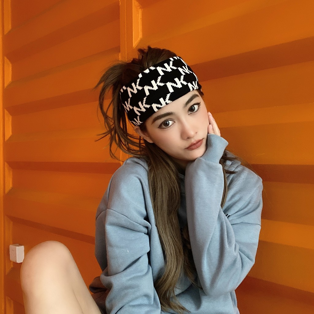 Coreia coreano engrossado malha Ultra-larga bandana temperamento moda bandana feminino outono inverno Outing ins influên