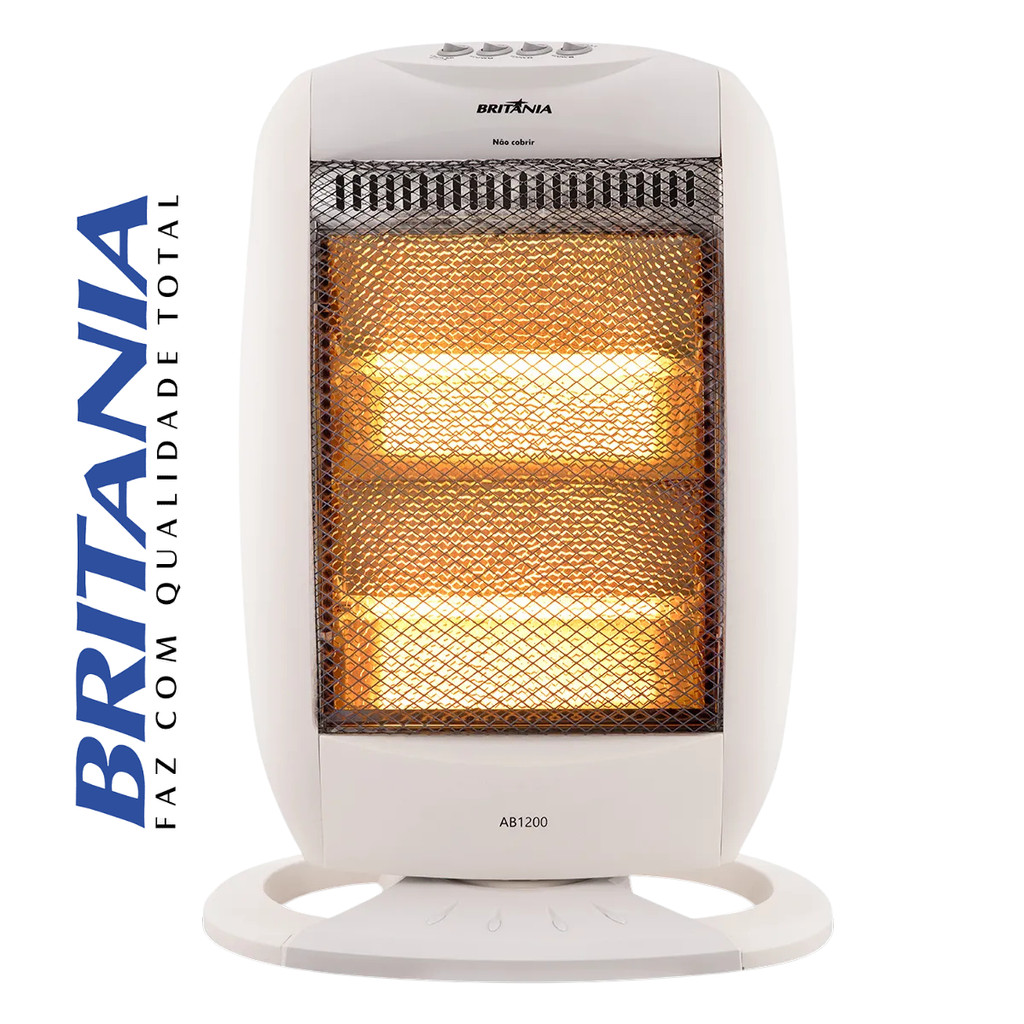 Aquecedor Elétrico Britânia Ab1200 Aquecedor 1200w 1200w Portátil 3 Níveis Econômico Silencioso Para Quarto Sala Inverno